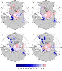 Click on image to see full-sized version These maps show the differences in snow cover relative to the long-term average for the winters of (left) 2009-2010 and (right) 2010-2011. During these two winters, the Northern Hemisphere measured its second and third largest snow cover levels on record.