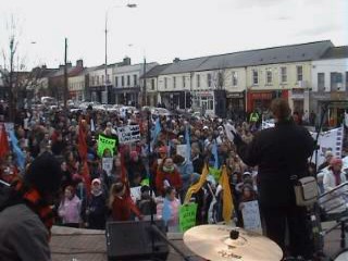 Click on image to see full-sized version Crowd is addressed before march