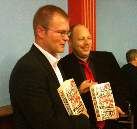 Click on image to see full-sized version Brian Hanley and Scott Millar at the book launch. Photo by Andrew Flood