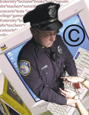 Click on image to see full-sized version (c) JacksonSun.com image of cop cuffing virtual hands