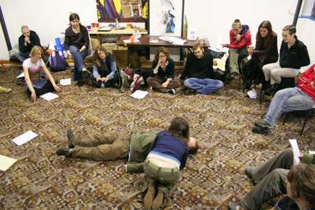 Click on image to see full-sized version First aid training: the space has recently also hosted training in Photoshop, media skills, permaculture, jam-making... and much more