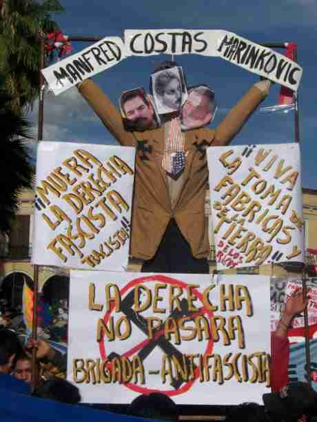 yesterday's mobilisation in support of Bolivian constitutional reform in Cochabamba