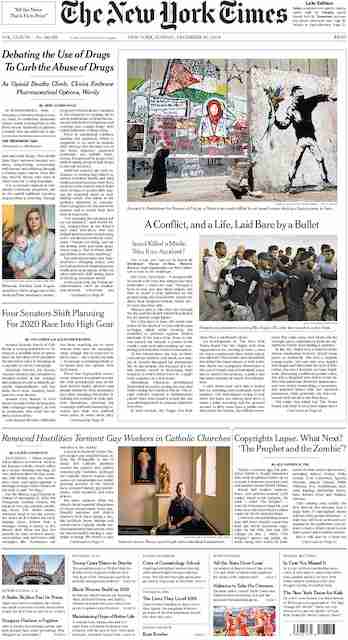 Click on image to see full-sized version The Times's front page report
