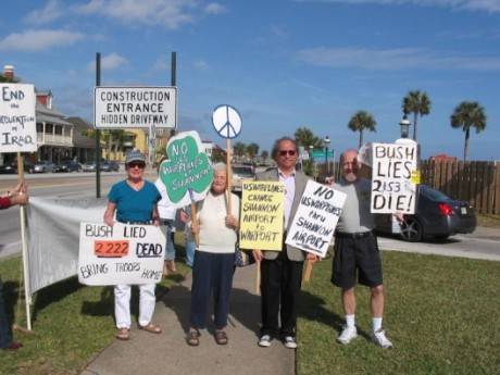 Click on image to see full-sized version Friends from Florida take a stand