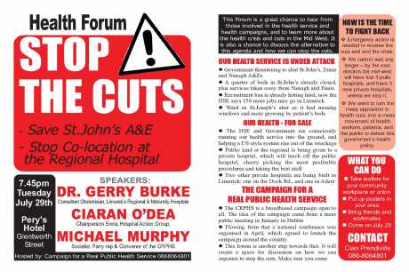 JPEG of Limerick Health Forum Leaflet