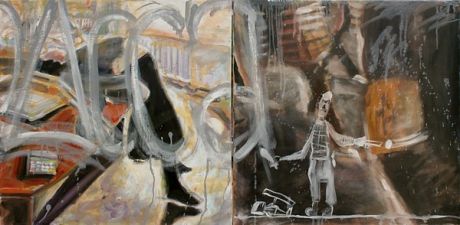 Click on image to see full-sized version Odessa by Caoimhghin Ó Croidheáin Diptych / Oil on canvas / 60cm x 120cm / 23.6 in x 47 in