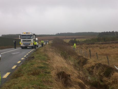 Click on image to see full-sized version Trucks stopped up