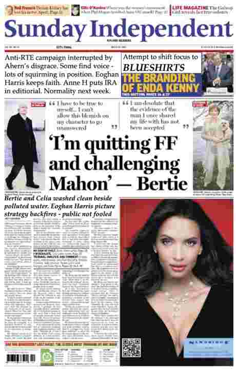 Sunday Independent March 25 2012 - late (Monday satirical) edition - today crooked politicians write for the paper