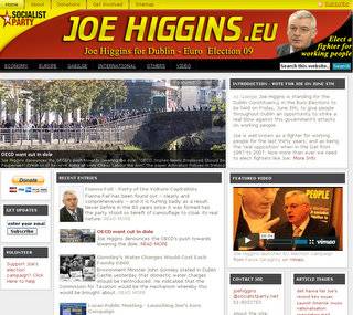 Click on image to see full-sized version Joe Higgins.eu - Website for Joe's Euro Election Campaign
