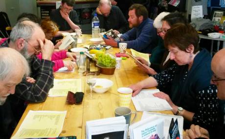 Click on image to see full-sized version Irish citizen actors reading the play