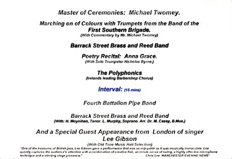 Some 'British jazz' and a 'London singer' what could be more appropriate in 'rebel' Cork