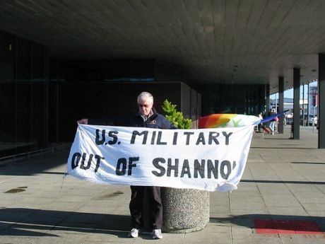 Click on image to see full-sized version Protest At Shannon Terminator Building