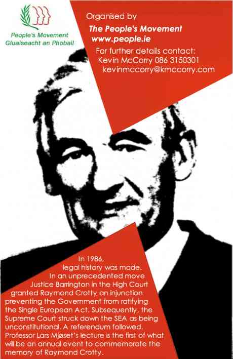 Click on image to see full-sized version Farmer, economist, development theorist, historian, and political activist, Raymond Crotty (1925-94) was one of the most original thinkers to come out of modern Ireland.