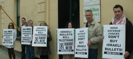 Click on image to see full-sized version IPSC demo outside Defence Minister Tony Killeen's office in May 2010