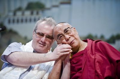 Click on image to see full-sized version Richard Moore with The Dalai Lama, India 2010